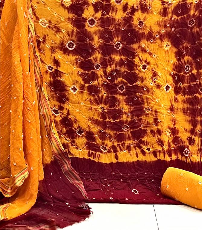 Tcvt Shibori Casual daily Wear Cotton Printed Bandhani Dress Material Collection
